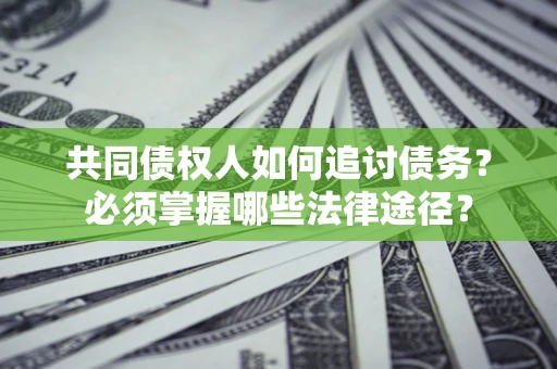 北京共同债权人如何追讨债务？必须掌握哪些法律途径？